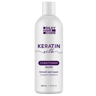 KERATIN SILK intesyvaus poveikio pažeistą plaukų struktūrą atstatantis balzamas